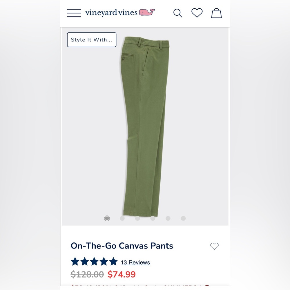 Men’s Vineyard Vines Green Pants.